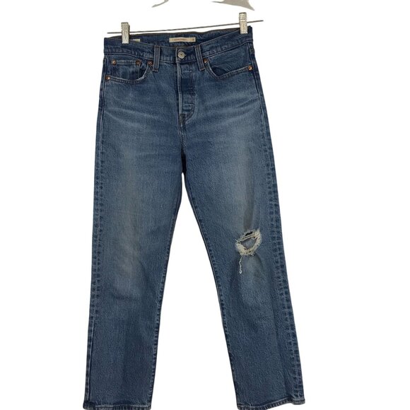 Levi's Denim - LEVI'S - WOMEN'S 26 - BLUE DENIM WEDGIE STRAIGHT JEANS CAPRI